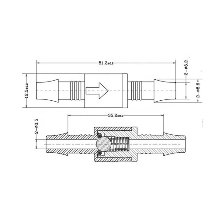 Atomizer Medical Mini Plastic Spring Check Valve
